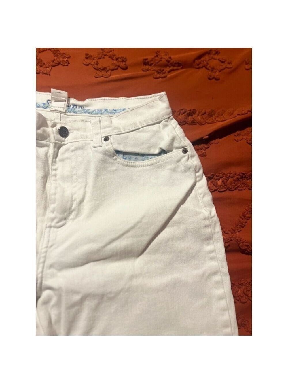 St Johns Bay White Jeans blue floral finishes size 12 - Picture 6 of 13